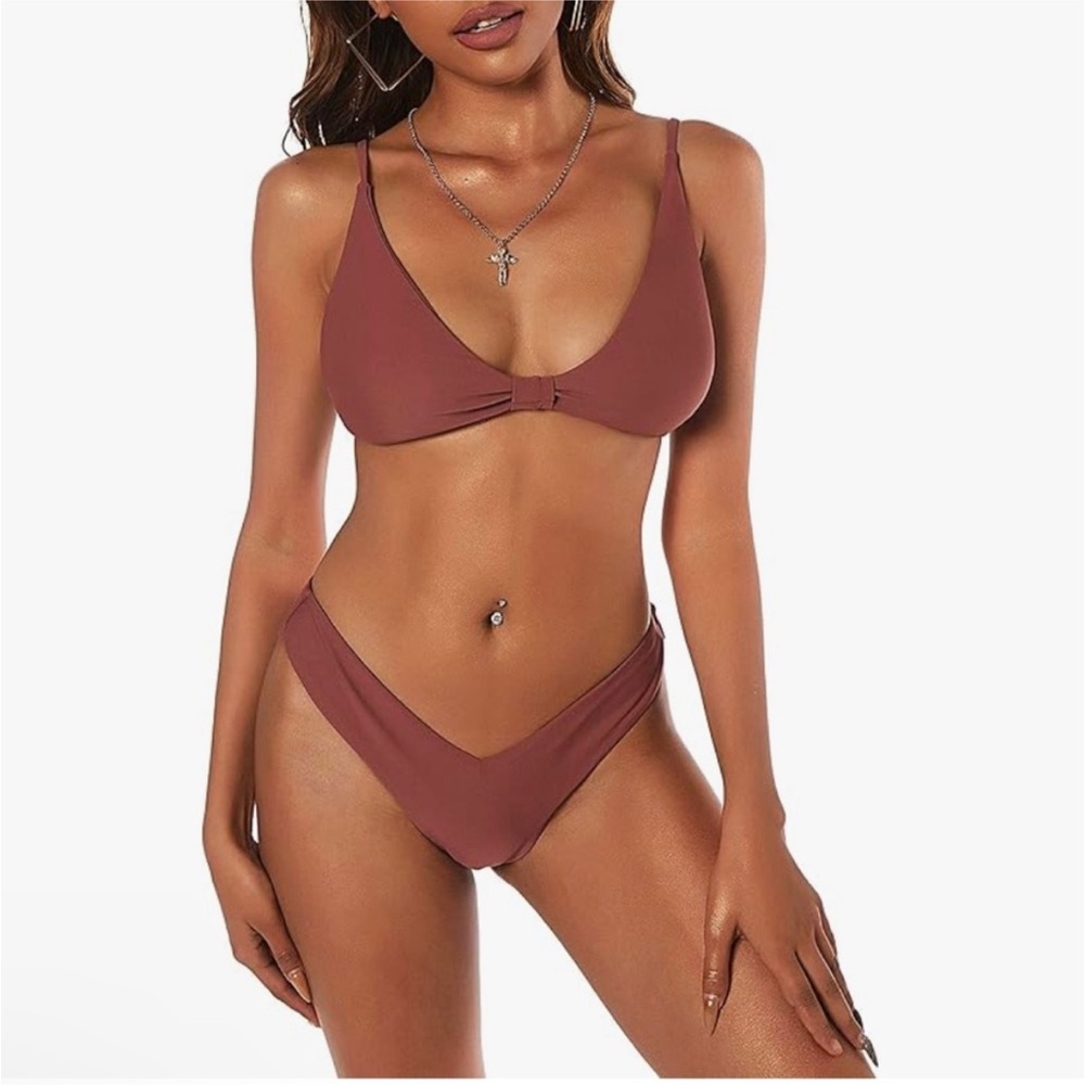 Zaful size 6 NWT MOCHA BROWN SEXY 2-PIECE BIKINI SET
